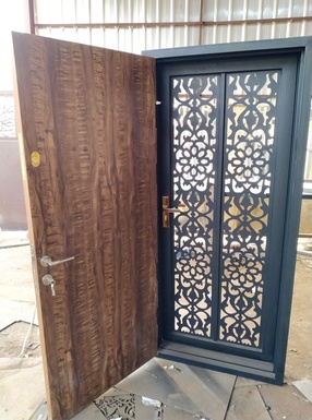 Metal-Wood Double Panel Security Door